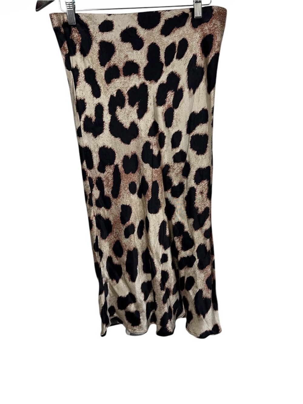 H&M Leopard Print Satin Midi flare skirt